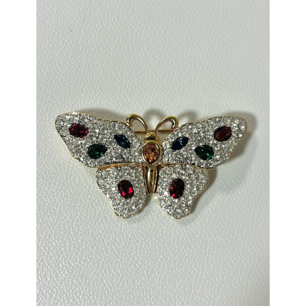Swarovski Jewelers Collection Multicolor Crystal Butterfly Brooch Pin